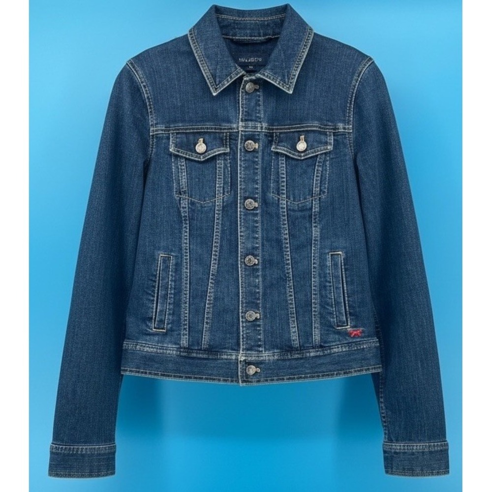 Talbots Women's Denim Jacket Dark Wash Button Front Style Size XS